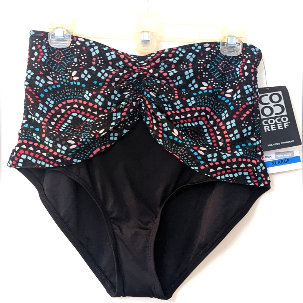 COCO REEF Women's Bikini Bottom Diva High Waist Bathing Suit Size M
